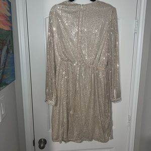 Pleated Waist Sequin Dress